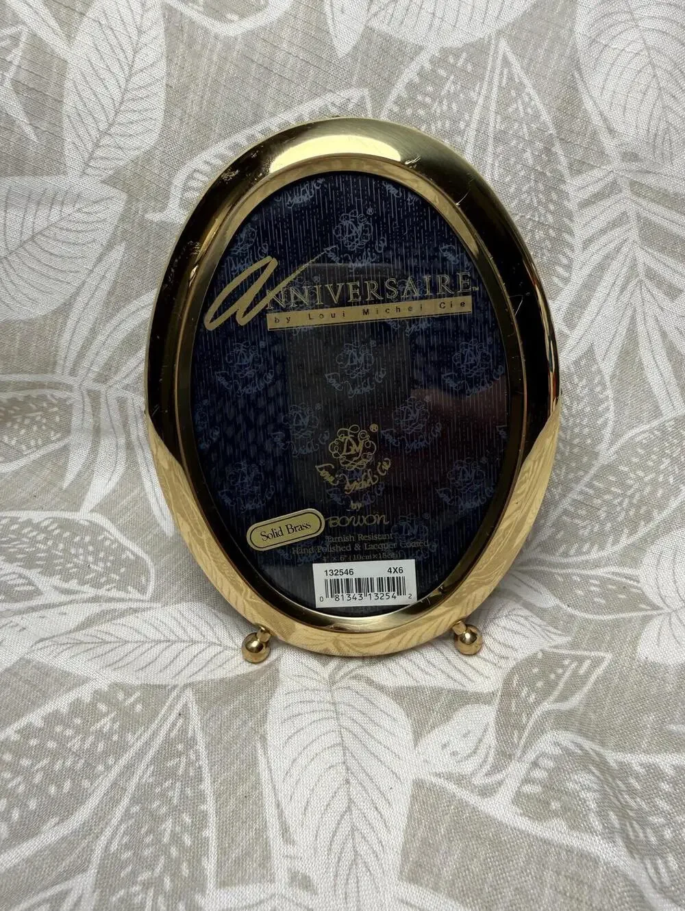 Louis Michel Cie Anniversaire Solid Brass Oval Picture Frame 4x6